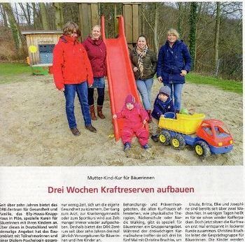 Artikel Bauernblatt - Kuren für Mütter aus der Landwirtschaft